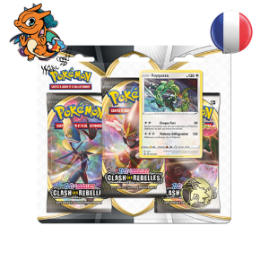 Tripack Pokemon 3 Boosters EB02 Épée et Bouclier 2 Clash des Rebelles - Rayquaza
