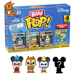 DISNEY - Bitty Pop 4 Pack 2.5cm - Mickey Sorcier