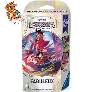 deck-de-demarrage-chapitre-9-fabuleux-dingo-max Chaque deck de démarrage comprend : - 1 deck préconstruit de 60 cartes, incluant 2 cartes brillantes des personnages sur la couverture - 11 jetons de jeu - 1 règle de démarrage rapide - 1 Booster contenant 12 cartes aléatoires Version Française