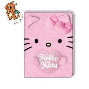 HELLO KITTY - Glitter - Notebook Premium Fourrure - Format A5