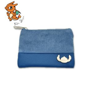 STITCH & ANGEL - Bleu Corduroy Fashion Duo - Porte-monnaie '14x10x1cm'