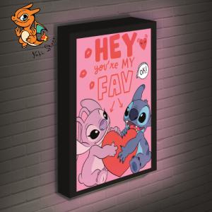 STITCH & ANGEL - Love - Canvas Lumineux 40X30 Cm