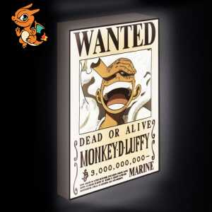 ONE PIECE - Luffy Gear 5 Wanted - Canvas Lumineux 40X30 Cm