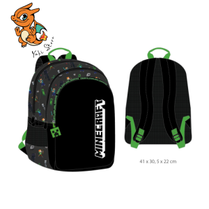 MINECRAFT - Sac à Dos 3 Compartiments '41x30x22cm'