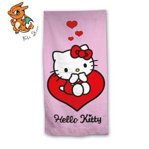 HELLO KITTY - Coeur - Serviette de Plage 70x140cm