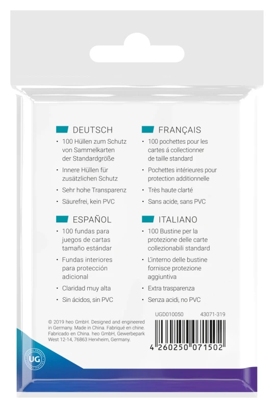 Ultimate Guard - 100 pochettes Side-Loading Precise-Fit Sleeves taille standard Transparent – Image 4