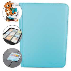 Phoenix Shield - Portfolio Zippé 360 cartes / 9 cases par face (Turquoise)