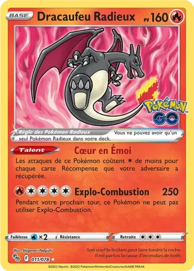 Dracaufeu Radieux - Pokémon GO - 011/071