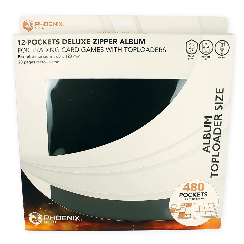 Phoenix Shield - Classeur 12-Pockets Deluxe Zipper Album 480 Toploader : Noir – Image 3