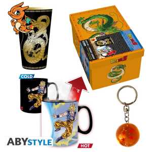 DRAGON BALL - Pck premium Verre XXL +Porte-clés 3D+Mug HeatChange *