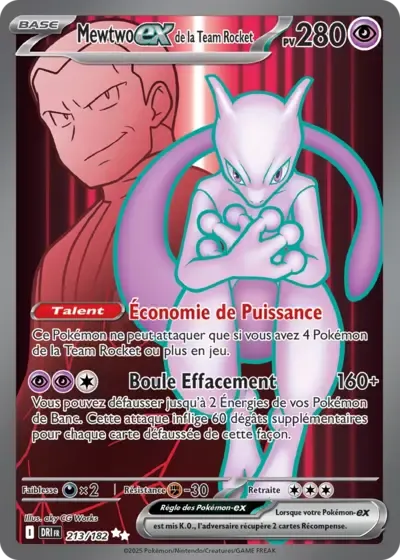 Mewtwo ex de la Team Rocket - Rivalités Destinées - 213/182