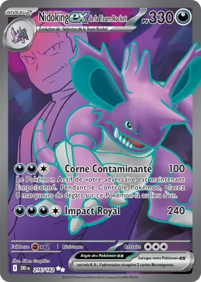 Nidoking ex de la Team Rocket - Rivalités Destinées - 216/182