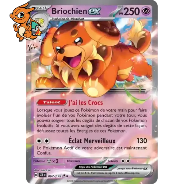 Carte Pokémon Briochien Ex UR – Ultra Rare 160/142, Écarlate Et Violet 7 Couronne Stellaire, Neuve, Protégée Sous Sleeve