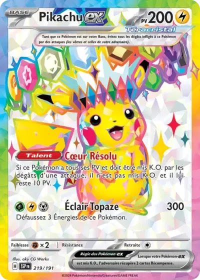 Pikachu ex - Étincelles Déferlantes - 219/191