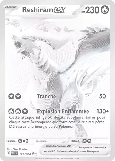 Reshiram ex - Flamme Blanche - 173/086