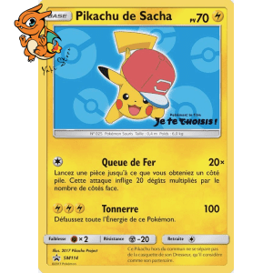 Pikachu de Sacha - Promos Soleil & Lune - 114