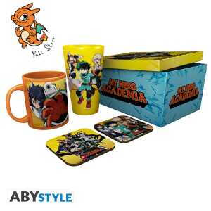 MY HERO ACADEMIA - Pck Verre XXL + Mug + 2 Coasters "Héros"*