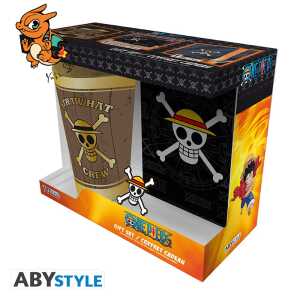 ONE PIECE - Pck Verre XXL + Pin's + Carnet "Skull" *