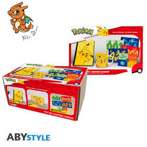 POKEMON - Pck Cahier A5 + Mug320ml + Cartes postales "Pikachu"