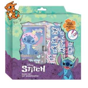 STITCH - Gift Box Journal Intime avec cadenas + accessoires