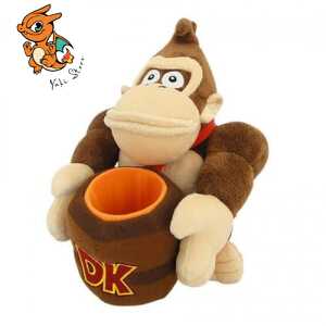 SUPER MARIO - Donkey Kong avec baril - Peluche 21cm