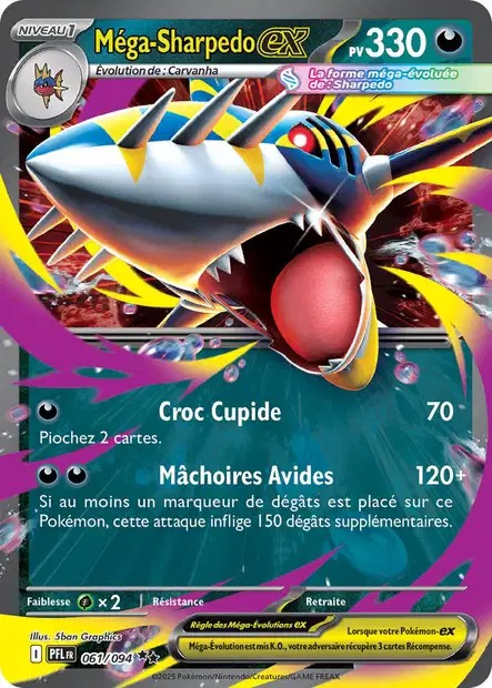 Mega Sharpedo ex - Flammes Fantasmagoriques - 061/094