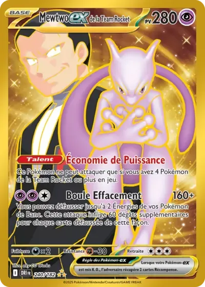 Mewtwo ex de la Team Rocket - Rivalités Destinées - 240/182