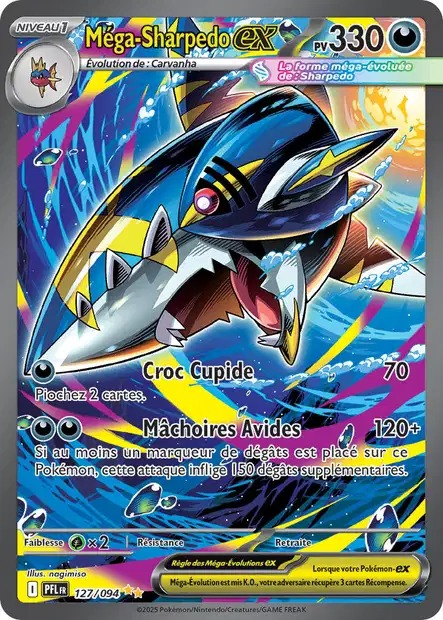 Mega Sharpedo ex - Flammes Fantasmagoriques - 127/094