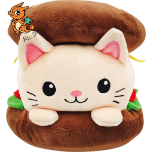 PLUSH WORLD - Chat Pain aux marrons - Peluche 23cm