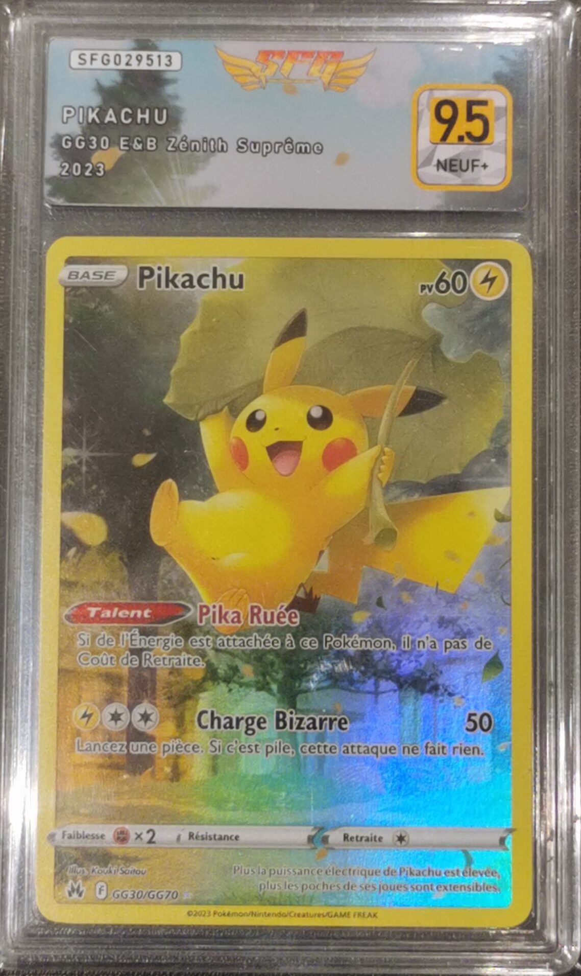 Pikachu - Zénith Suprême - GG30/GG70 - SFG 9.5 - Français