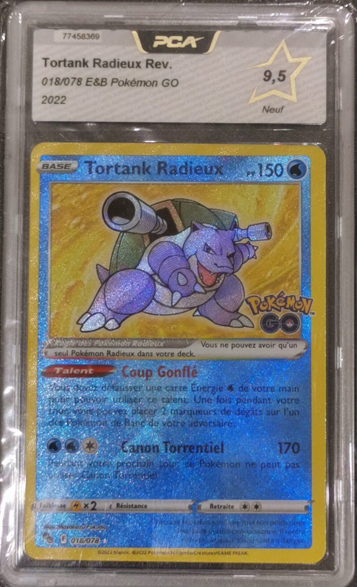 Tortank Radieux - Pokémon GO - 018/078 - PCA 9.5 - Français