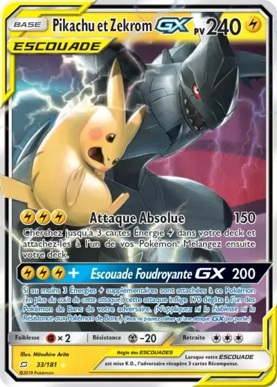 Pikachu & Zekrom GX - Duo de Choc - 033/181