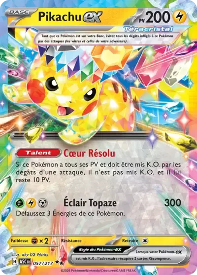 Pikachu ex - Héros Transcendants - 057/217