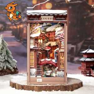BOOK NOOK KIT - DIY - Murmures de neige à Kyoto- 286pc + Eclairage LED