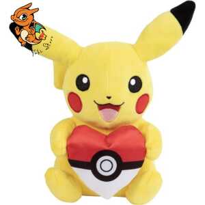 POKEMON - Pikachu with Poke Ball Heart - Peluche 20cm