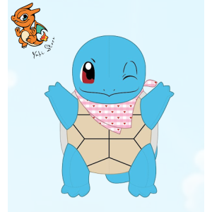 POKEMON - Squirtle with Heart Bandana - Peluche 20cm