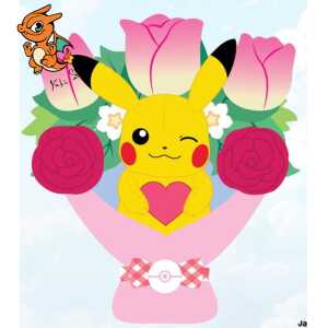 POKEMON - Valentires Bouquet with Pikachu - 26cm