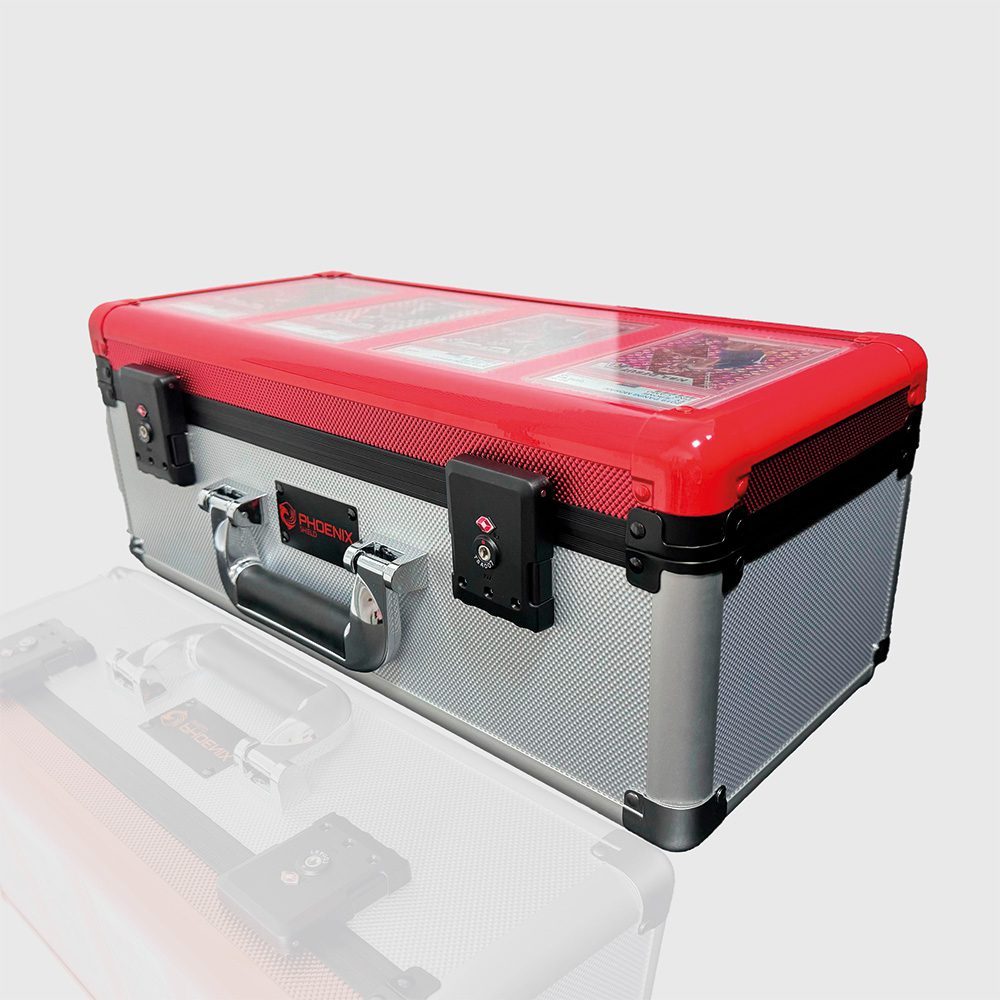 Phoenix Shield Valisette 44 Cartes Gradées PCA avec Vitrine - Rouge et Blanc