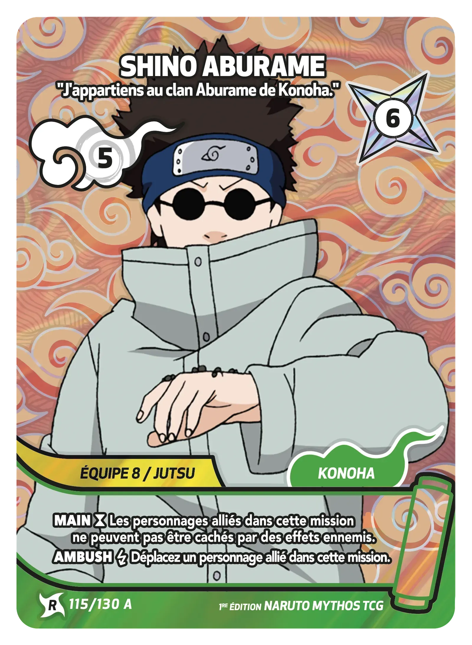 Shino Aburame - J'appartiens au clan Aburame de Konoha. - Konoha Shido - 115A/130