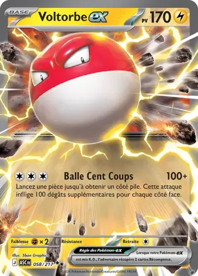 Voltorbe ex - Héros Transcendants - 058/217