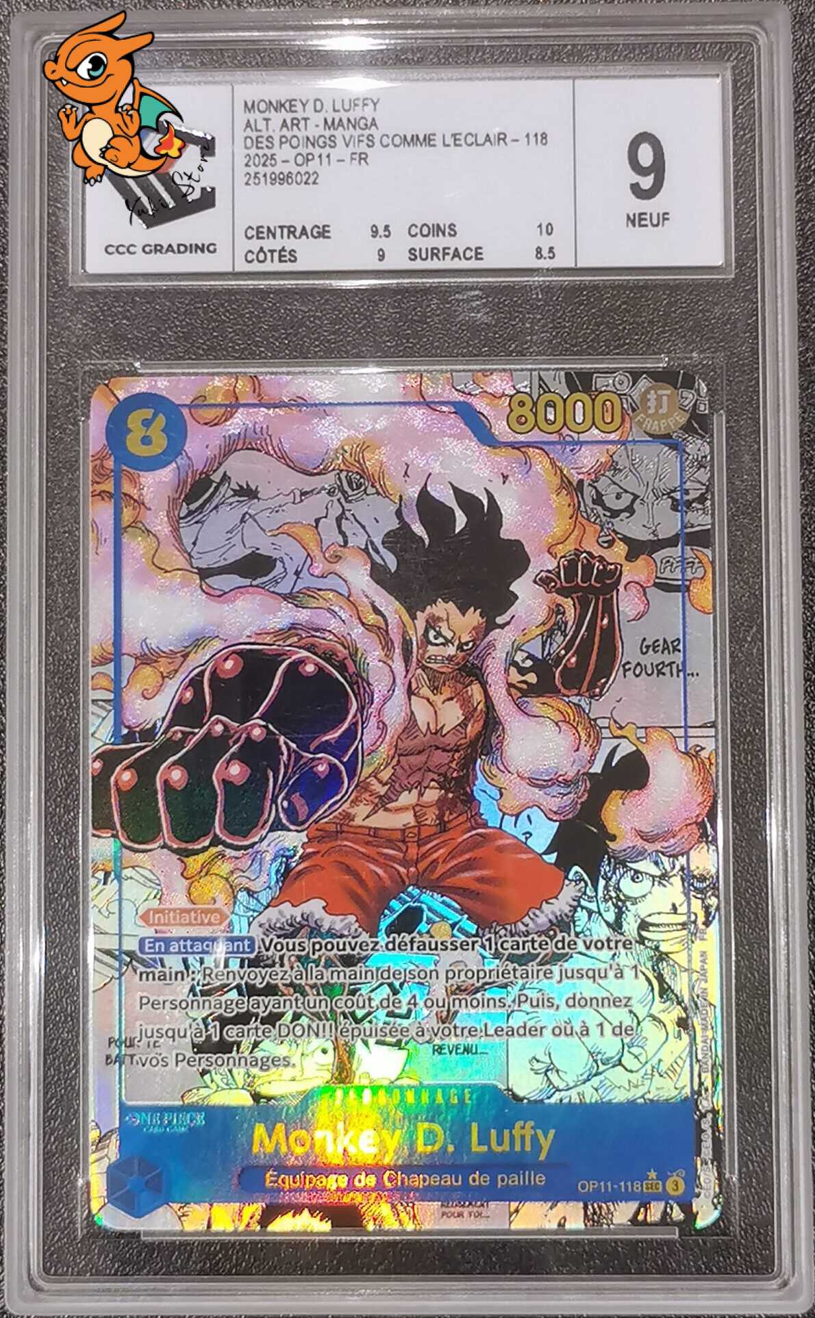 Monkey D. Luffy Alt. Art Manga - Des Poings Vifs comme l'Éclair - OP11118 - CCC 9 - Français