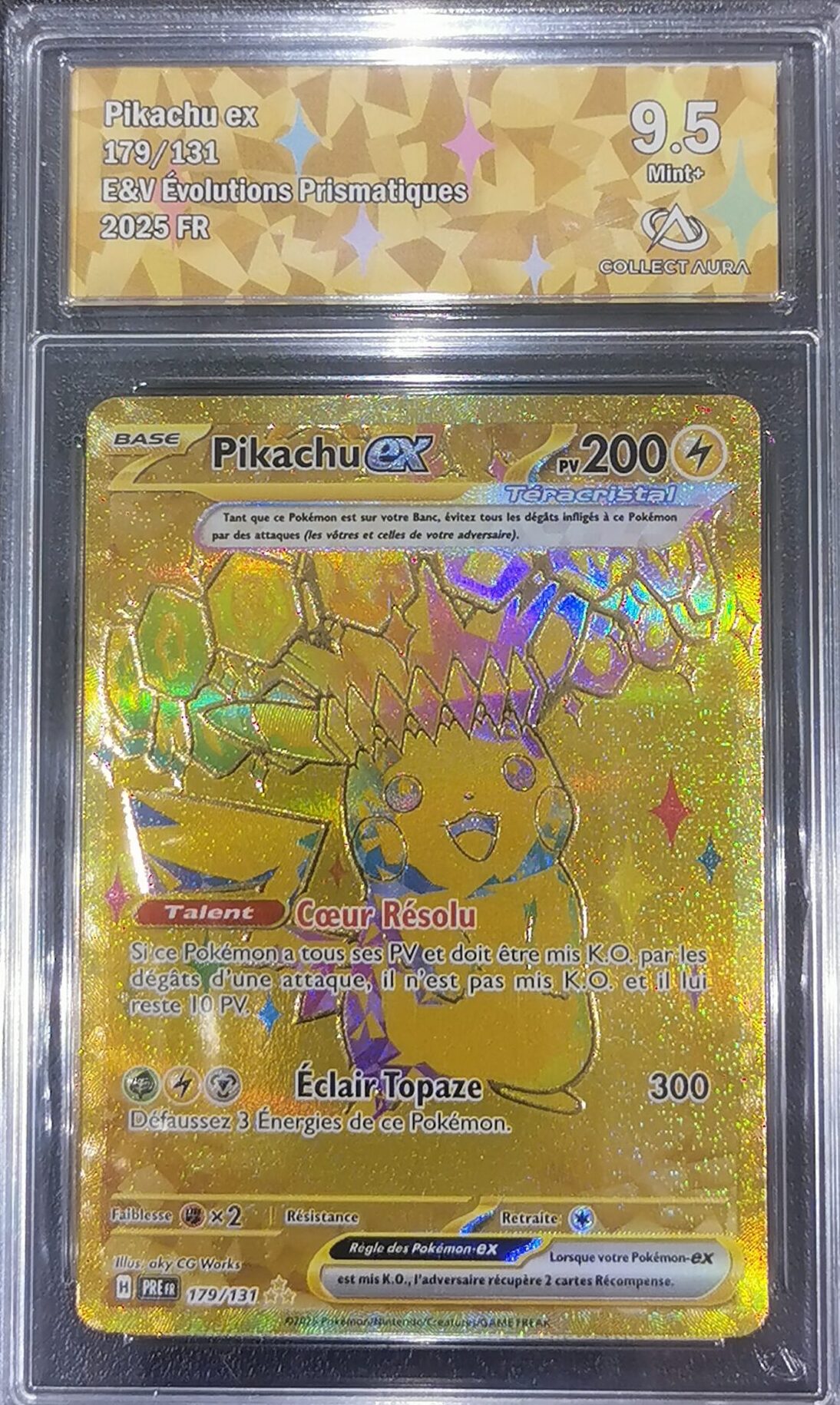Pikachu ex - Évolutions Prismatiques - 179/131 - Collect Aura 9.5 - Français
