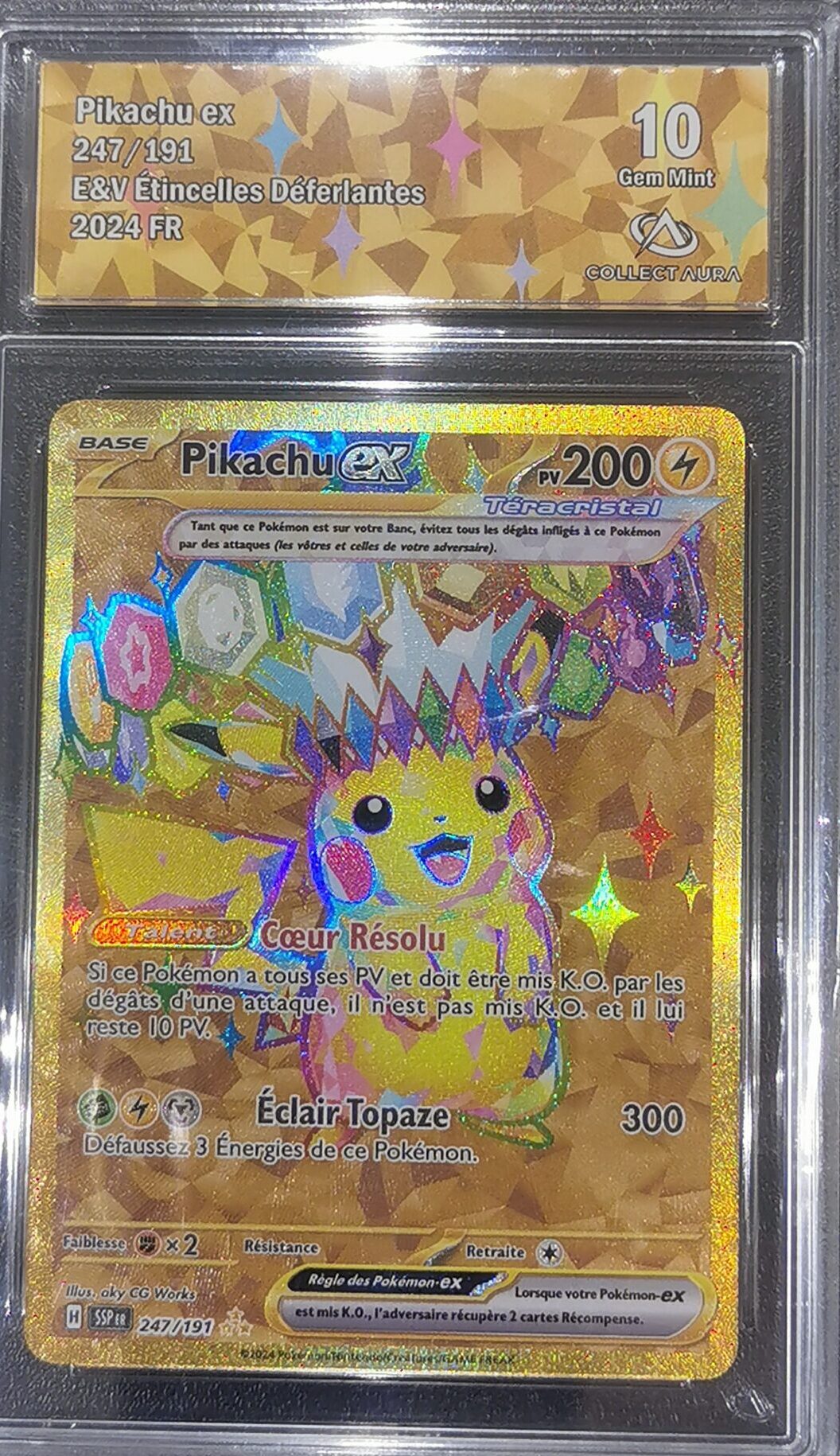 Pikachu ex - Étincelles Déferlantes - 247/191 - Collect Aura 10 - Français