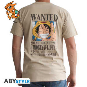 ONE PIECE - Tshirt sable unisexe - Vintage Wanted Luffy - Taille : Small