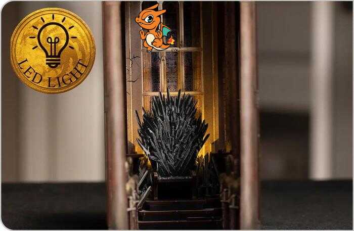 GAME OF THRONES - BOOK NOOK KIT - Thrône de Fer - 91pc + Eclairage LED – Image 4