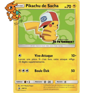 Pikachu de Sacha - Promos Soleil & Lune - 112