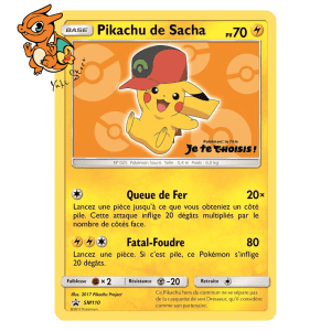 Pikachu de Sacha - Promos Soleil & Lune - 110