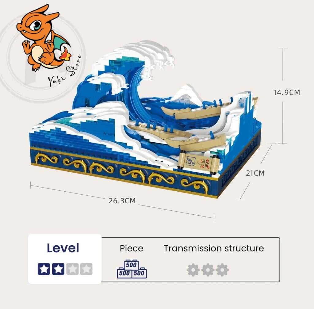 PANTASY - La grande vague de Kanagawa - Bloc de Construction 1497 pcs – Image 5