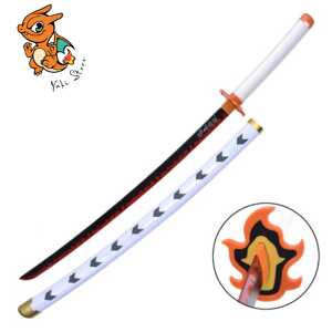 Katana de Rengoku Kyojuro - Demon Slayer - Lame en Bambou