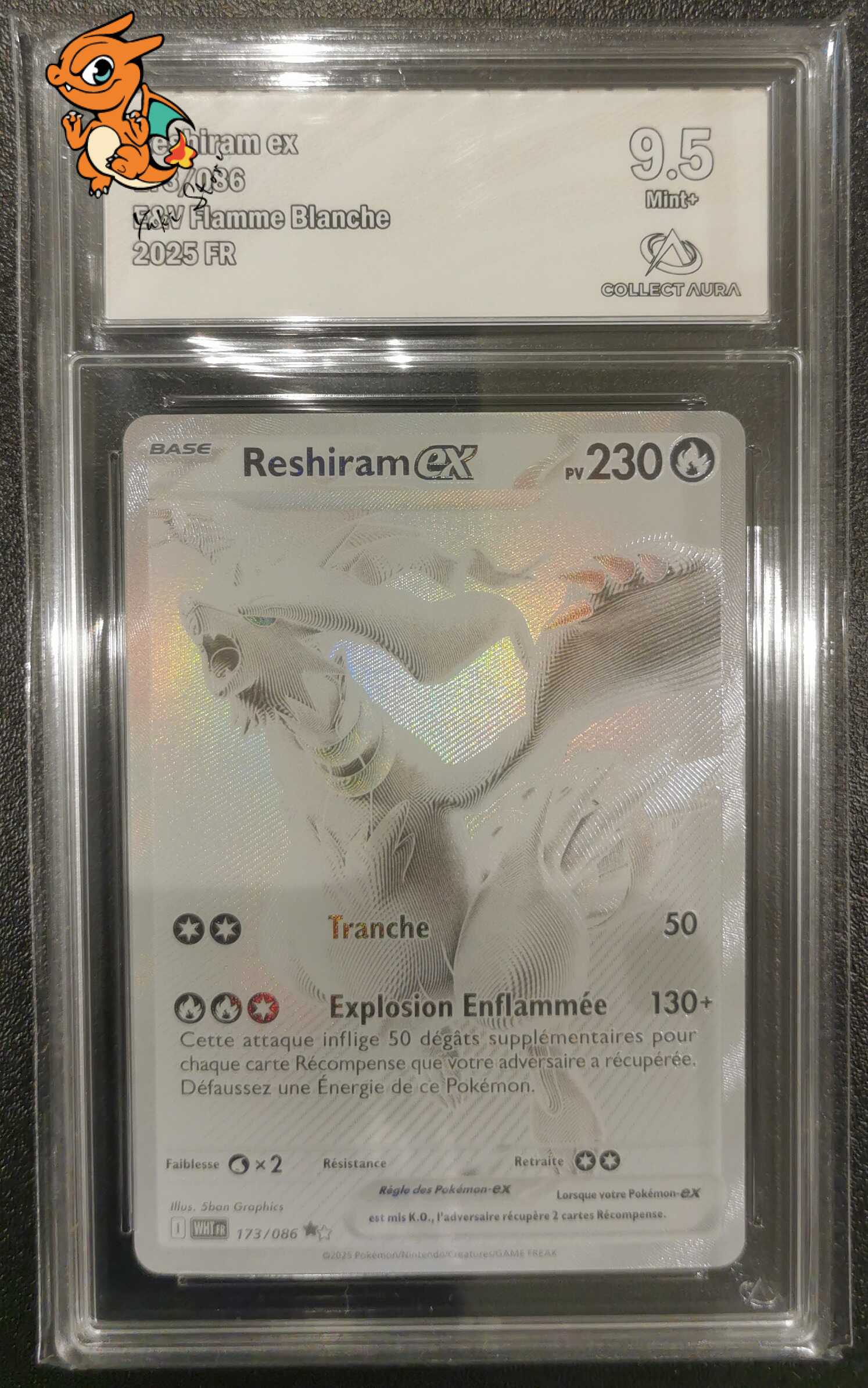Reshiram ex - Flamme Blanche - 173/086 - Collect Aura 9.5 - Français